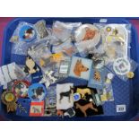 A Collection of Dog Themed Brooches, Pins and Badges:- One Tray