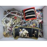 A Mixed Lot of Assorted Costume Jewellery, including bead necklaces, dress rings, etc:- One Box