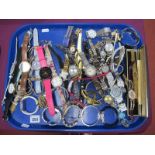 A Mixed Lot of Assorted Ladies Wristwatches, including Rado, Gossip, Le Chat, Avia, etc:- One Tray