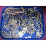 A Mixed Lot of Diamante and Other Costume Jewellery, including bracelets, brooches, clip earrings,