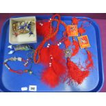 A Mixed Lot of Oriental Style Decorative Pieces, a small collection of articulated fish keyrings and