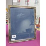 A Large Modern Hallmarked Silver Mounted Rectangular Photograph Frame, RC, Sheffield 1990, in navy