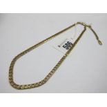 A 9ct Gold Flat Curb Link Chain, (16") (16grams); together with an extension (stamped "9k", 6.5cm