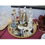 Resin Lady Figurines, including Merli Capodimonte, Guiseppe Armani, Vittorio Tassaro, 1982, etc:-