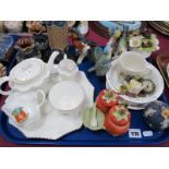 Fords China Horsonden Crested Individual Tea Set, Doulton stoneware, Goebel and other ceramic birds,