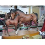 Beswick 'Spirit of Affection' Equestrian Group, on oval wooden base.
