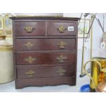 An Early XX Century Small Chest of Two Short and Three Long Drawers, 38cm wide.