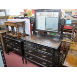 Dark Oak Dressing Table and Washstand. (2)