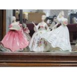 Royal Doulton Figurines 'Elaine' HN 3307 and 'Diana' HN 2468, Coalport 'Wedding Day' (3)