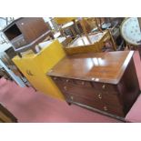 Stag Chest of Four Small Over Two Long Drawers, 107cm wide, a matching bedside cupboard. (2)