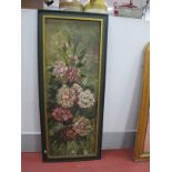 N. Priestley, Still Life of Blooming Flowers, signed lower right, 121 x 44cm.