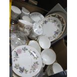 Worcester "June Garland" Tea Service, Aynsley tea service, glass sundae dishes etc: - One Box