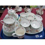 Minton 'Haddon Hall' Tea Ware, of thirty pieces, including teapot.