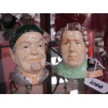 Peggy Davies Nora Batty and Compo Simmonite Character Jugs from The Last of the Summer Wine, 9.5cm