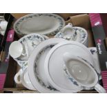 Doulton 'Burgundy' Dinner Ware, of forty-one pieces, Heathcote tea ware, etc:- Two Boxes