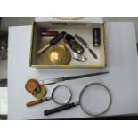 Magnifying glasses, compactum, letter opener, magnet etc.