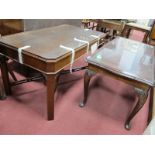 A Mahogany Coffee Table, with canted corners and 'X' stretcher 92cm wide, another on carbriole legs.