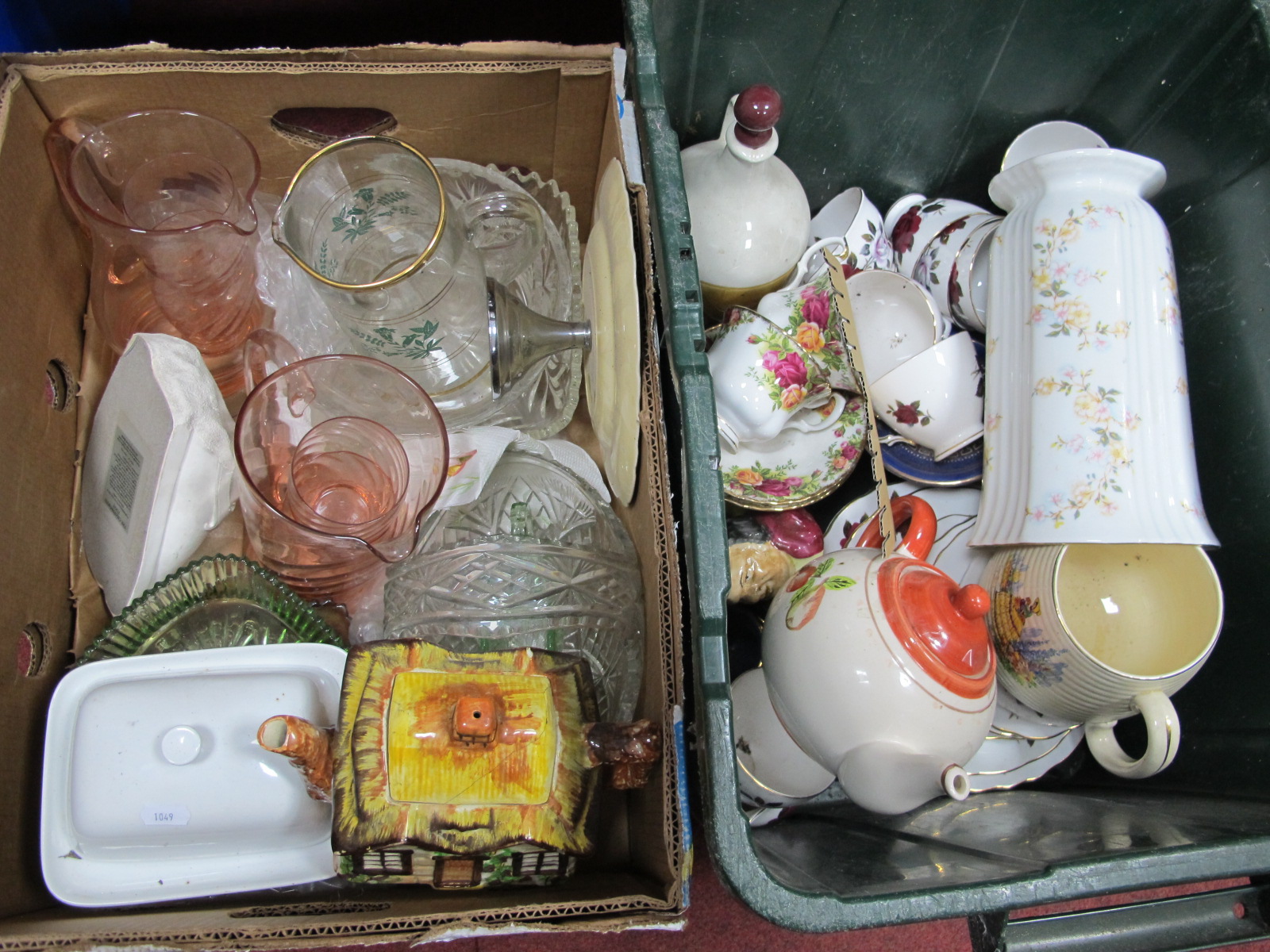 Colclough Tea Set, other ceramics, glassware:- Two Boxes