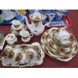 Royal Albert Old County Roses Table Ware, of thirty piece, including coffee pot, all 1st quality,