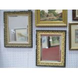 A Pair of Late XIX Century Bevelled wall Mirrors, in gilded frames, 39.5 x 32cm.