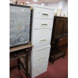 Three and Two Draw Metal Office Filing Cabinets. (2)
