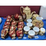 A Noritake Coffee Service, of fifteen pieces including coffee pot, twelve Carlton Ware coffee cups