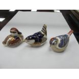 Royal Crown Derby Bird Paperweights, all stoppered. (3)