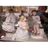 Coalport Figurines 'The Boy' and 'Visiting Day', limited edition of 9500, and 'The Goose Girl'