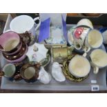Poole Tea Ware, Coalport houses, Lladro and Nao geese, etc: One Tray