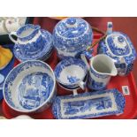 Copeland Italian Spode Teapot, biscuit barrel, bowl, jugs, etc:- One Tray