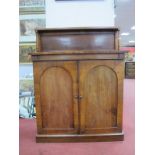 A XIX Century Rosewood Chiffonier, with gilt metal gallery to upper shelf, having pillar supports,