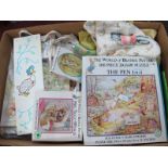 A Quantity of Circa 1980's Beatrix Potter Themed Jigsaws, Picture Dominoes, Bags, unchecked.