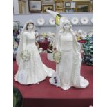 Coalport Figurines, "The Queen" and "Queen Elizabeth", both limited edition of 7500 for Compton