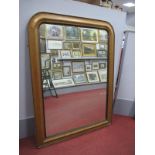 A XIX Century Satinwood Framed Over mantle, with curved top corners, 121 x 90cm