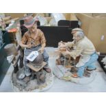 Capodimonte Pottery Metal Worker by Marini and similar Woodworker. (2)