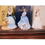 Royal Doulton Figurines 'Lorraine' HN3118, 'Take Me Home, HN3662 and Coalport 'Abigail' (