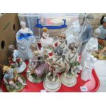 Nao Pottery Wedding Couple, impressed 1247, Franklin Mint 'Catering The Great', Meneghetti,