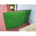 Two Vono Folding Card Tables, having green baize tops.