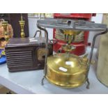 Swedish Made No. 10 Primus Stove, Dewalt, Bakelite cased radio model 414, 20cm wide. (2)