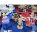 Royal Doulton Figurines, 'Christmas Time' HN210, 'Goody Two Shoes', 'Elaine' and 'Marie', 'Dusty