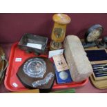 Mining Ephemera. Replica Davey Lamp, First Aid Medal, Fire Fighting Plaque. Burnley Mining Society