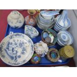 Oriental - Cloisonné Ashtray, Lidded Jar, Vase, Ginger Jar, Rice Bowls, etc:- One Box