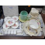 Shelley George VI Coronation Mug, Doulton 'Carnation' napkin rings, Minton 'Petunia' ware, etc:- One