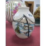 A Moorcroft Pottery Vase, painted in the 'Home For Christmas' design by Kerry Goodwin, shape 3/5,