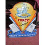 A Large Circa 1930's Advertising Shop Card for "Force" Wheatflakes, 57.5cm high.