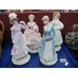Royal Worcester V & A 'Walking Out Dresses of The XIX Century' Figurines - 'The Bustle', 'The