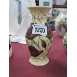 A Moorcroft Pottery Vase, painted in the 'Chocolate Cosmos' design by Rachel Bishop, shape 226/5,