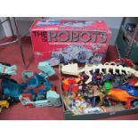 A Quantity of Circa 1980's and Later Plastic Toy Model Figures, Vehicles, Accessories Thematics,