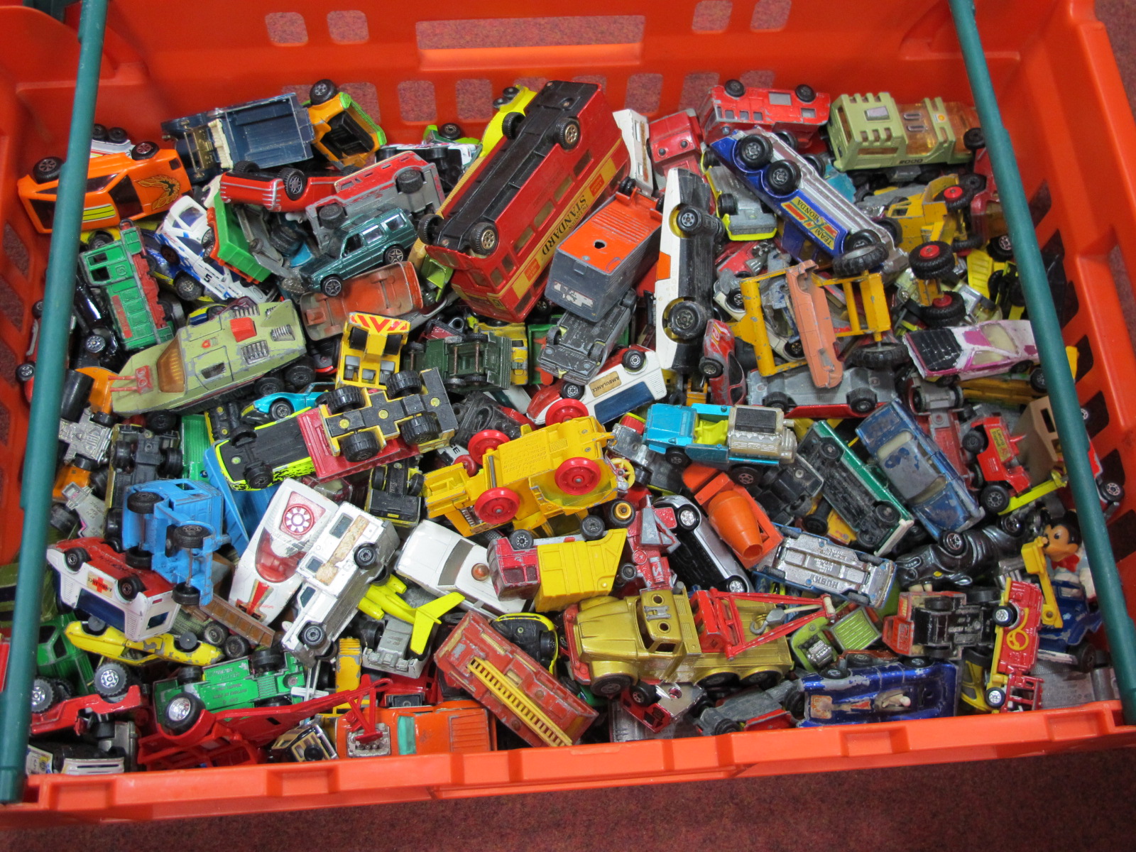 A Quantity of Diecast Model Vehicles, by Corgi, Matchbox, and other, all playworn.