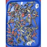 Approximately Fifty Mid XX Century Lead Figures, by Britains and others, all Military based, all